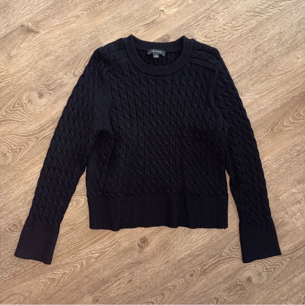 Ann Taylor Navy Cable Knit Sweater
